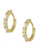 delightful little gold cubic zirconia baby huggie hoop earrings